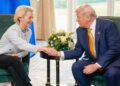 El presidente de EEUU, Donald Trump, y la presidenta de la Comisión Europea, Ursula von der Leyen, durante el encuentro en Escocia en el que cerraron un acuerdo sobre aranceles.Fred Guerdin/EU Commission /dpa