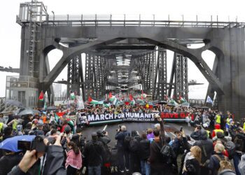 Decenas de miles de personas marchan por Sídney en apoyo a Gaza, a 3 de agosto de 2025Europa Press/Contacto/Ye Myo Khant
