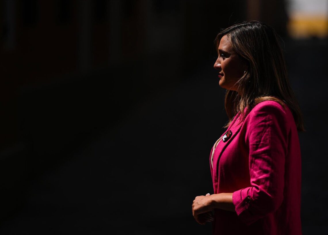 La vicesecretaria general del PSOE-A y portavoz del Grupo Socialista en el Parlamento andaluz, María Márquez, en una entrevista concedida a Europa Press.JOAQUÍN CORCHERO/EUROPA PRESS