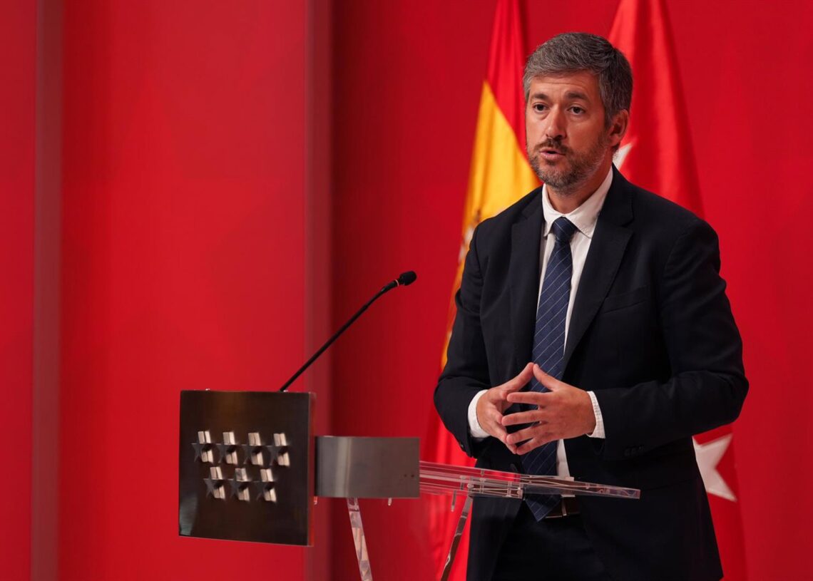 El consejero de Presidencia, Justicia y Administración Local, Miguel Ángel García Martín, en la rueda de prensa del Consejo de GobiernoCOMUNIDAD DE MADRID