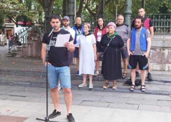 El portavoz de Sare Beñat Uribe-Etxeberria en San Sebastián.EUROPA PRESS