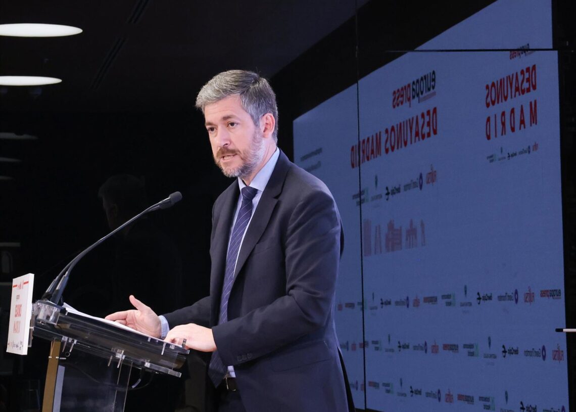 Archivo - El consejero de Presidencia, Justicia y Administración Local de la Comunidad de Madrid, Miguel Ángel García Martín, interviene durante un Desayuno Madrid, en el Auditorio Meeting Place de Castellana, a 7 de abril de 2025Marta Fernández - Europa Press - Archivo