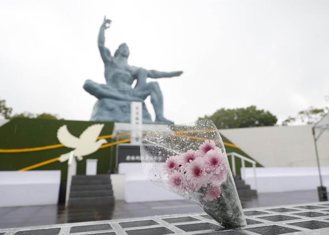 Conmemoración del 80 aniversario del lanzamiento estadounidense de una bomba nuclear sobre la ciudad japonesa de Nagasaki.Europa Press/Contacto/Rodrigo Reyes Marin