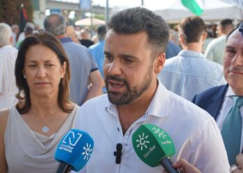 El vicesecretario de Formación del PP-A y diputado autonómico, José Ricardo García, este domingo en declaraciones a los medios en Sevilla.PP-A