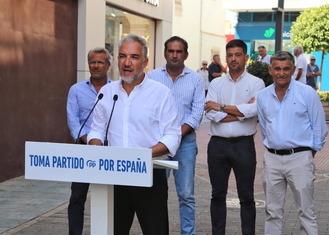 El vicesecretario de Política Autonómica, Municipal y Análisis Electoral del PP, Elías Bendodo, en Marbella (Málaga).PP MÁLAGA