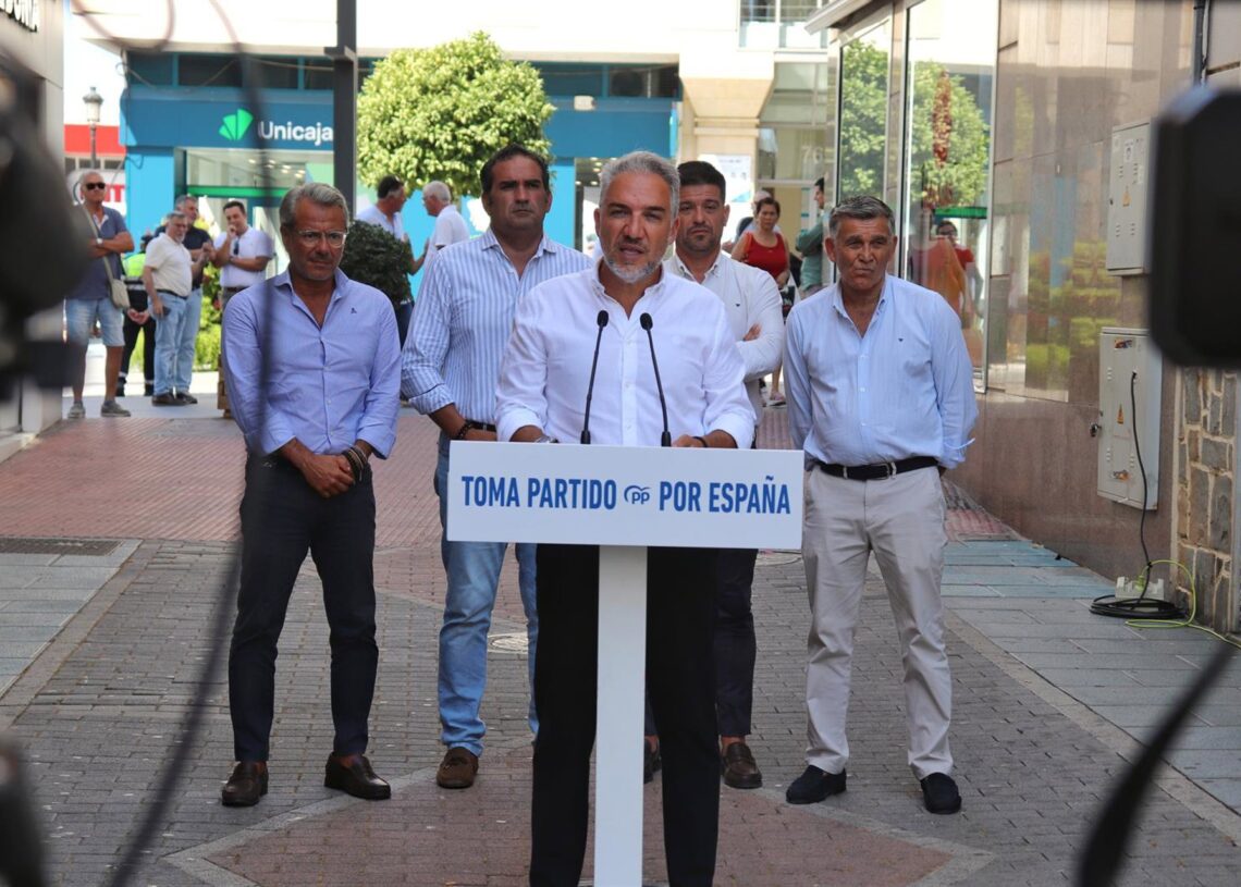 El vicesecretario de Política Autonómica, Municipal y Análisis Electoral del PP, Elías Bendodo, en un acto en MarbellaPP