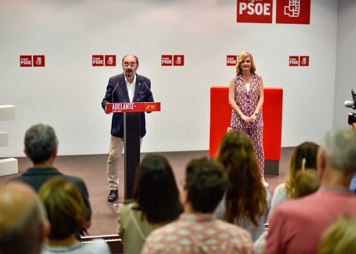 Archivo - Javier Lambán y Pilar Alegría en una imagen de archivoPSOE - Archivo
