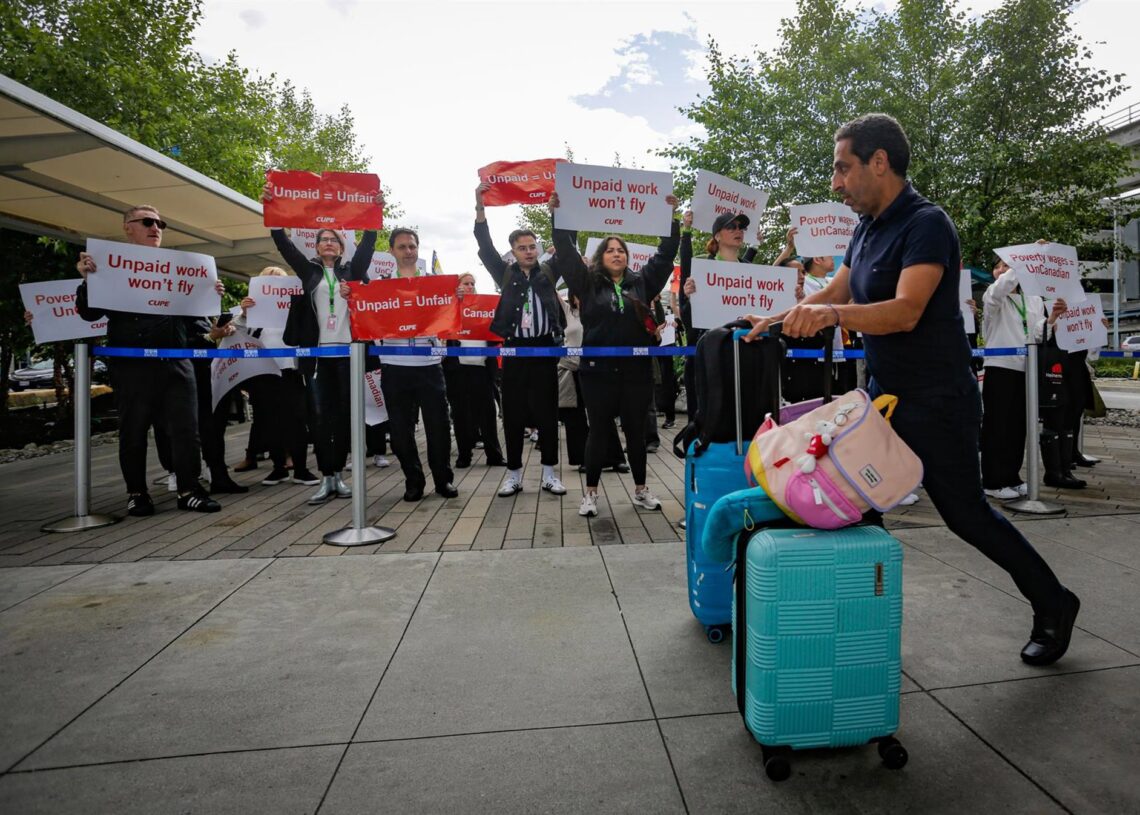 Auxiliares de Air Canada en huelga, a 16 de agosto de 2025 Europa Press/Contacto/Lin Wei