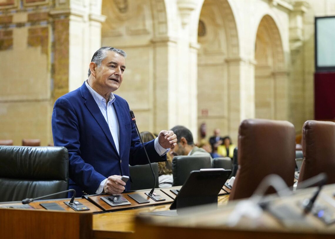 El consejero de la Presidencia, Interior, Diálogo Social y Simplificación Administrativa, Antonio Sanz, en el Parlamento andaluz. (Foto de archivo).JOAQUÍN CORCHERO/PARLAMENTO DE ANDALUCÍA