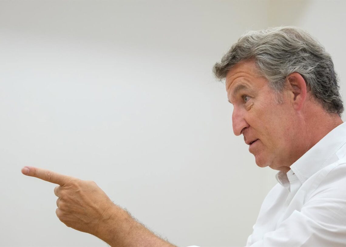 El presidente del Partido Popular, Alberto Núñez Feijóo, durante una entrevista para Europa Press,César Arxina - Europa Press