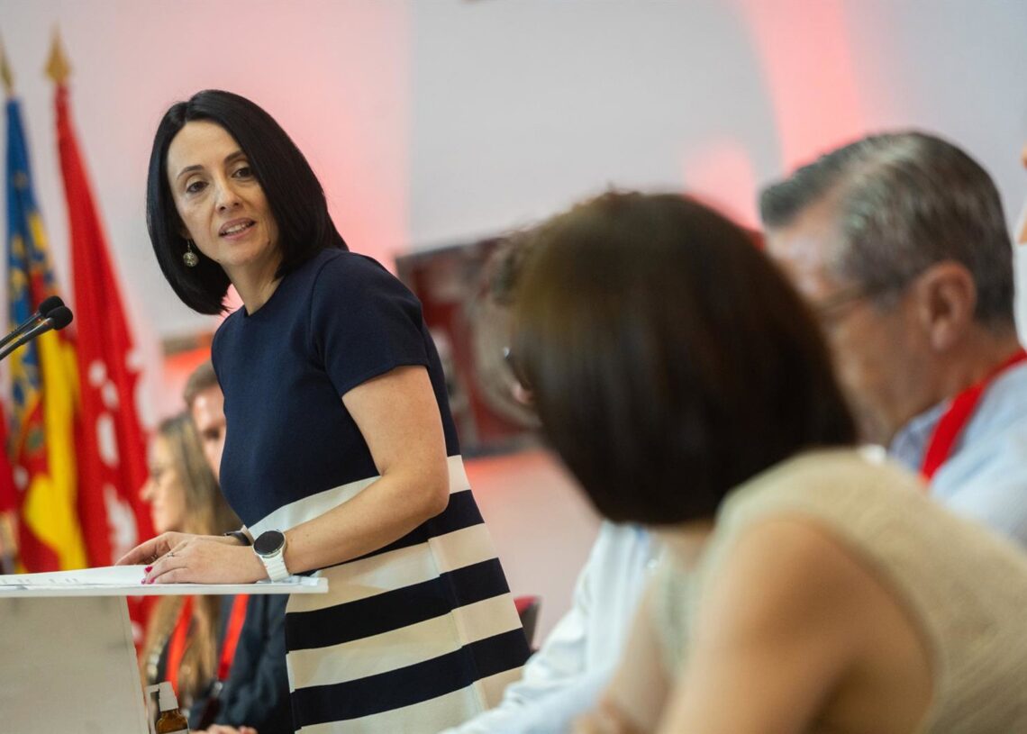 Archivo - La secretaria de Organización del PSOE, Rebeca Torró, interviene durante el Comité Nacional del PSPV-PSOE, en la sede de UGT-PV, a 19 de julio de 2025, en Valencia, Comunidad Valenciana (España). Jorge Gil - Europa Press - Archivo