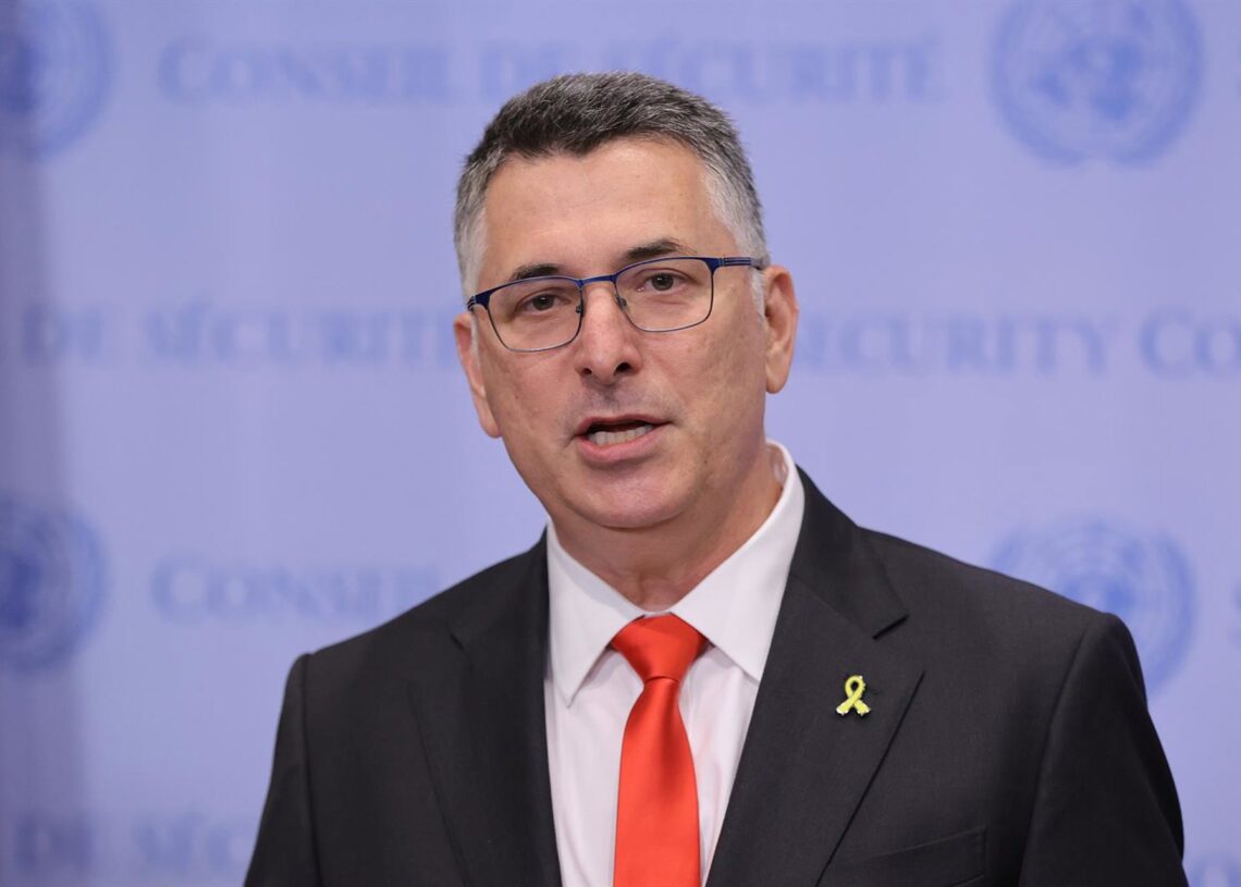El ministro de Exteriores de Israel, Gideon Saar, durante una comparecencia ante la prensa en la sede de Naciones Unidas en Nueva York, Estados Unidos (archivo)Europa Press/Contacto/Luiz Rampelotto/Europanewswi