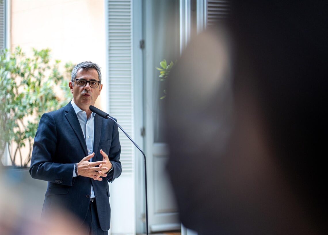 El ministro de la Presidencia, Justicia y Relaciones con las Cortes, Félix Bolaños.Gabriel Luengas - Europa Press