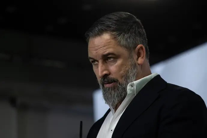Archivo - El presidente de VOX, Santiago Abascal, durante una rueda de prensa, en la sede VOX
- Alejandro Martínez Vélez - Europa Press - Archivo