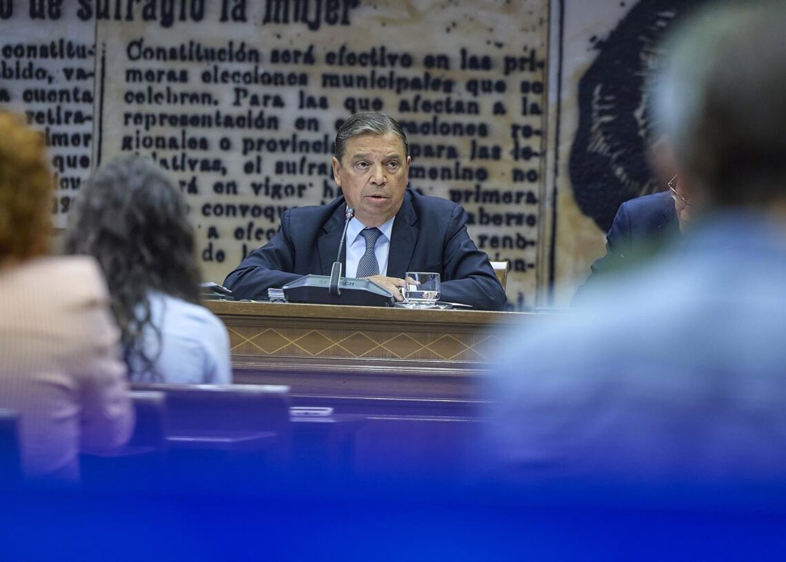 El ministro de Agricultura, Pesca y Alimentación, Luis Planas, comparece durante la Comisión de Agricultura, en el Senado,  Jesús Hellín - Europa Press