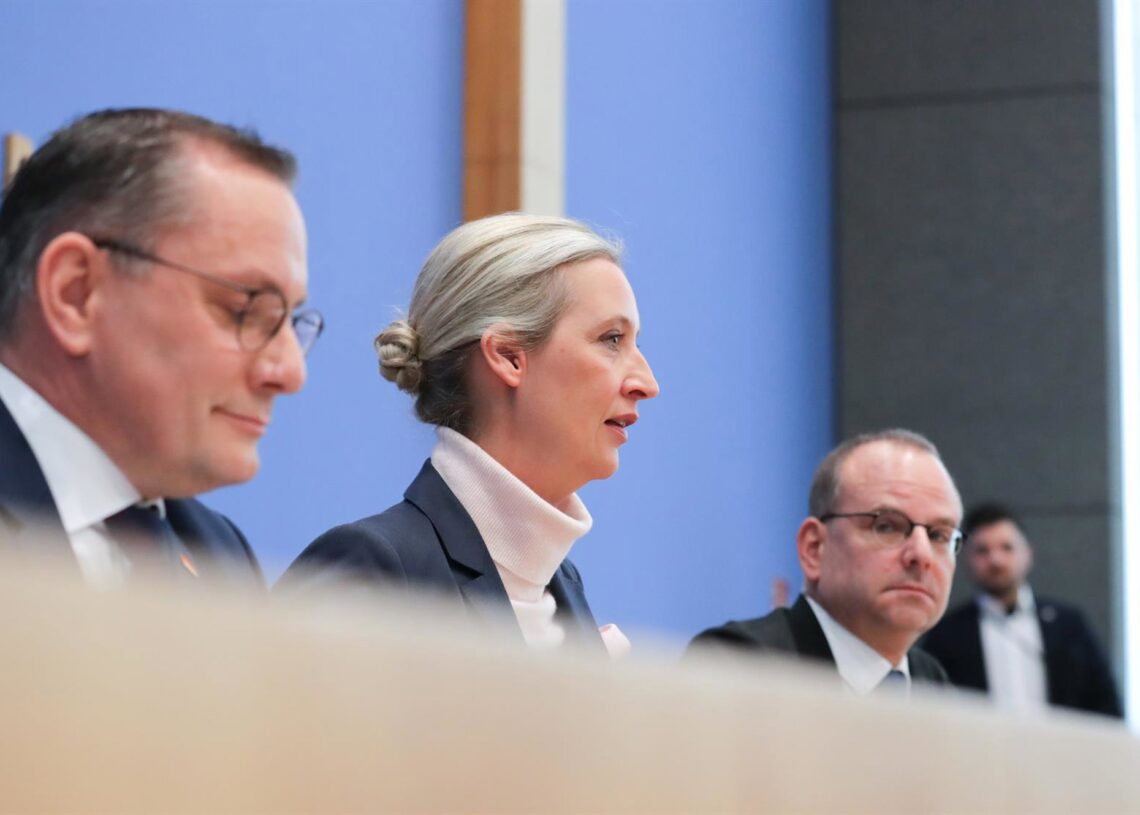 Archivo - La cúpula de Alternativa para Alemania con su líder, Alice Weidel, en el centro de la imagen Europa Press/Contacto/Zhang Fan - Archivo