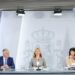El ministro de Memoria Democrática,  Ángel Víctor Torres, la ministra de Educación, Pilar Alegría, y la ministra de Igualdad, Ana Redondo, durante una rueda de prensa posterior al Consejo de Ministros, en el Palacio de La Moncloa, a 30 de septiembre de 2025, en Madrid (España) | 
Marta Fernández / Europa Press
30/9/2025