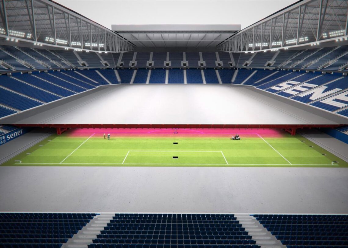 Iman de la solución Epigea desarrollada por Sener para transformar los estadios en espacios multifuncionalesSENER