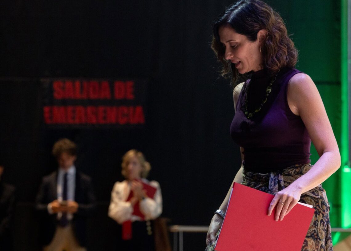 La presidenta de la Comunidad de Madrid, Isabel Díaz Ayuso, durante la clausura la Jornada Agraria organizada por la Asociación Agraria de Jóvenes Agricultores de Madrid (ASAJA), a 24 de septiembre de 2025, en Madrid (España). Durante el encuentro, han abEduardo Parra - Europa Press