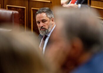 El presidente de VOX, Santiago Abascal, durante una sesión de control en el Gobierno, en el Congreso de los Diputados, a 24 de septiembre de 2025, en Madrid (España).Ricardo Rubio - Europa Press
