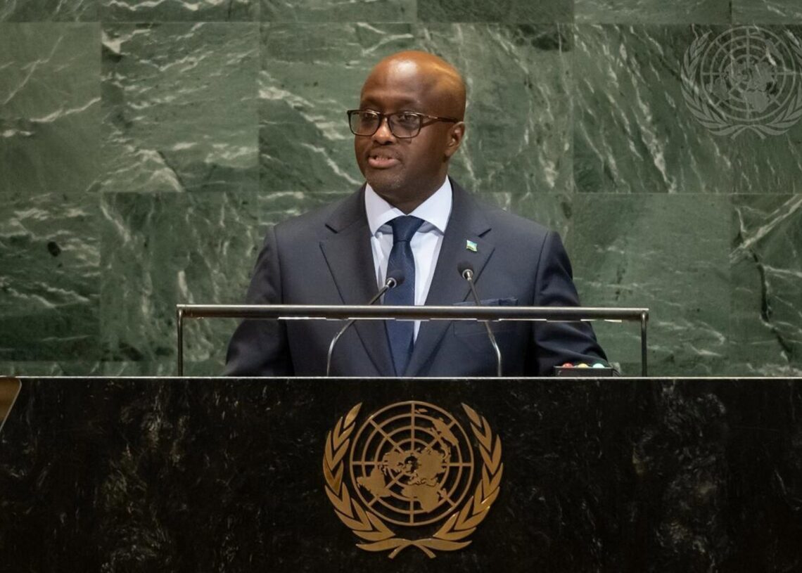 El ministro de Exteriores de Ruanda, Olivier Nduhungirehe, comparece en la 80ª Asamblea General de Naciones UnidasUN PHOTO