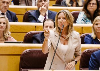 La portavoz del PP en el Senado, Alicia García, durante una sesión de control al Gobierno en el Senado, a 16 de septiembre de 2025, en Madrid (España).Carlos Luján - Europa Press