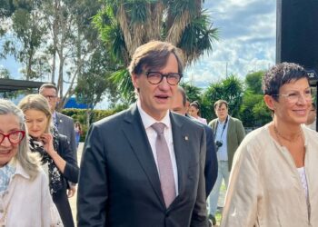 El presidente de la Generalitat, Salvador Illa, tras un acto en Sant Adrià de Besòs (Barcelona)EUROPA PRESS