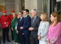 El Lehendakari, Imanol Pradales (c), acude a la Apertura del Año Judicial 2025-2026, junto al ministro de Justicia, Félix Bolaños (2i), y el presidente del Tribunal Superior de Justicia del País Vasco, Iñaki Subijana (3d), acompañado por la consejera de JDavid de Haro - Europa Press