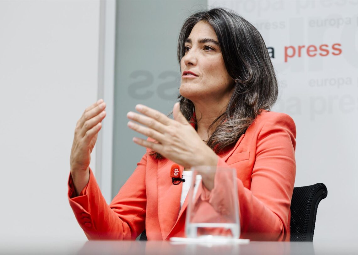 La portavoz de Más Madrid en la Asamblea regional, Manuela Bergerot, durante una entrevista con Europa Press.CARLOS LUJAN-EUROPA PRESS