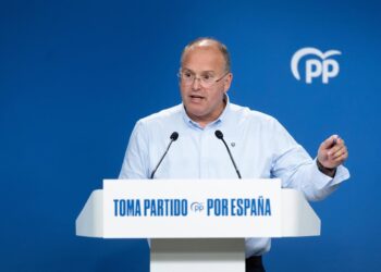 Archivo - El secretario general del Partido Popular, Miguel Tellado, durante una rueda de prensa, en la sede del PP, a 6 de agosto de 2025, en Madrid (España).Eduardo Parra - Europa Press - Archivo