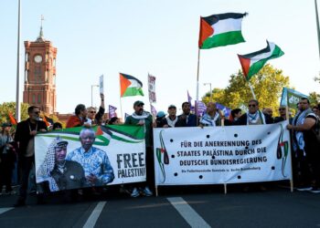 Manifestación en las calles de Berlín contra la guerra en Gaza, a 27 de septiembre de 2025.Europa Press/Contacto/Nikos Kanistras