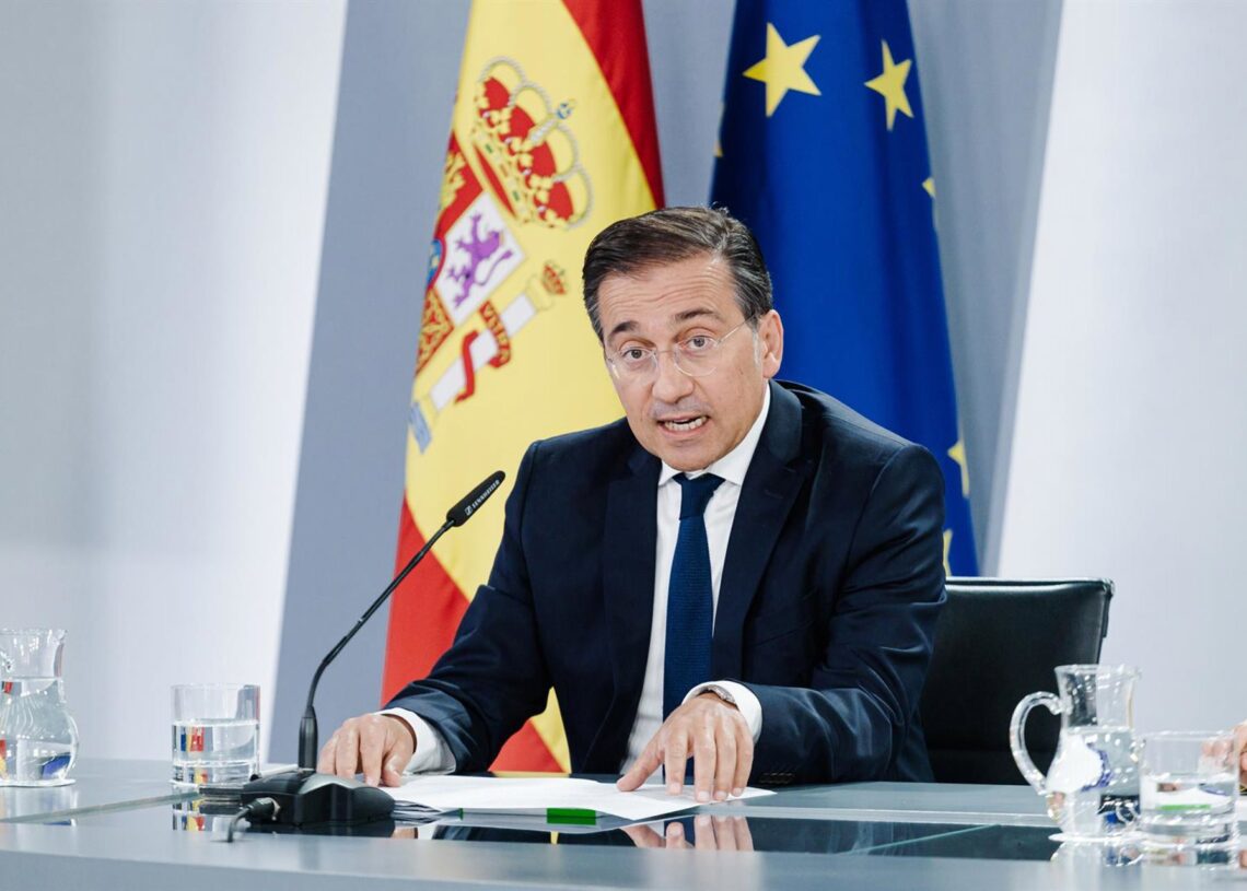 El ministro de Asuntos Exteriores, Unión Europea y Cooperación, José Manuel Albares, durante una rueda de prensa posterior a la reunión del Consejo de Ministros, a 9 de septiembre de 2025, en Madrid (España).Carlos Luján - Europa Press