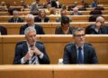 El ministro del Interior, Fernando Grande-Marlaska (i), y el ministro de la Presidencia, Justicia y Relaciones con las Cortes, Félix Bolaños (d), durante una sesión de control al Gobierno, en el Senado, a 30 de septiembre de 2025, en Madrid (España). Diego Radamés - Europa Press