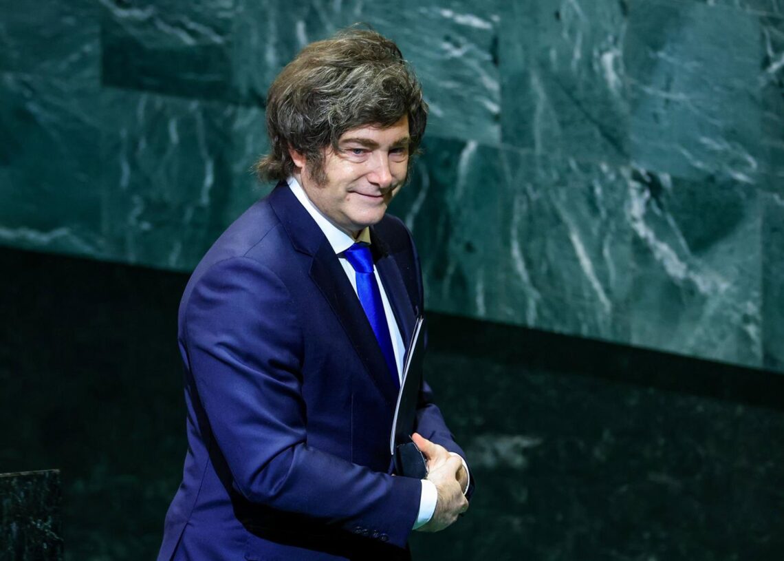 El presidente de Argentina, Javier Milei, en la Asamblea General de Naciones Unidas, en Nueva York (EEUU)Europa Press/Contacto/Valery Sharifulin