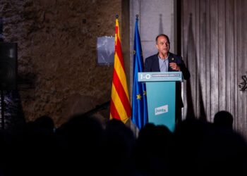 El secretario general de Junts, Jordi Turull, en el acto de este martesJUNTS