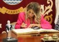 La vicepresidenta segunda y ministra de Trabajo y Economía Social, Yolanda Díaz, durante la recepción por el el alcalde de Ferrol en la Casa do Concello, el 26 de septiembre, en Ferrol (La Coruña) | RAÚL LOMBA (EUROPA PRESS)