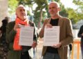 El secretario general de UGT, Pepe Álvarez (i), y su homólogo en CCOO, Unai Sordo (d), tras registrar la jornada de paros. CCOO.