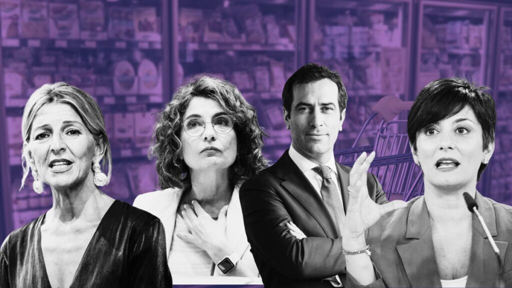 Yolanda Díaz, María Jesús Montero, Carlos Cuerpo e Isabel Rodríguez. Montaje propio.