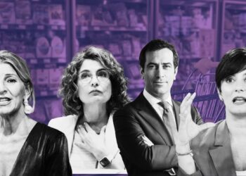 Yolanda Díaz, María Jesús Montero, Carlos Cuerpo e Isabel Rodríguez. Montaje propio.