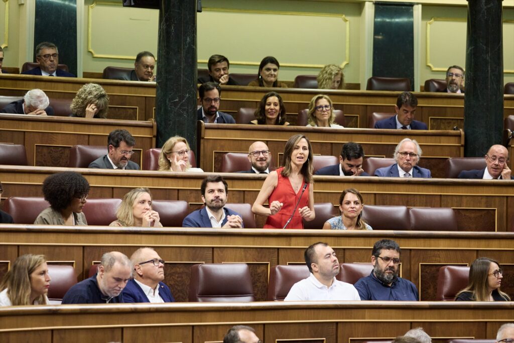 La secretaria general de Podemos, Ione Belarra, durante un pleno en el Congreso de los Diputados, a 25 de junio de 2025, en Madrid (España) | Jesús Hellín (Europa Press).