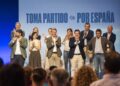 Los presidentes autonómicos del PP durante la clausura del acto de presentación de la ‘Declaración de la Región de Murcia’, en el Teatro Circo de Murcia, el 28 de septiembre de 2025. Víctor Fernández/Europa Press.