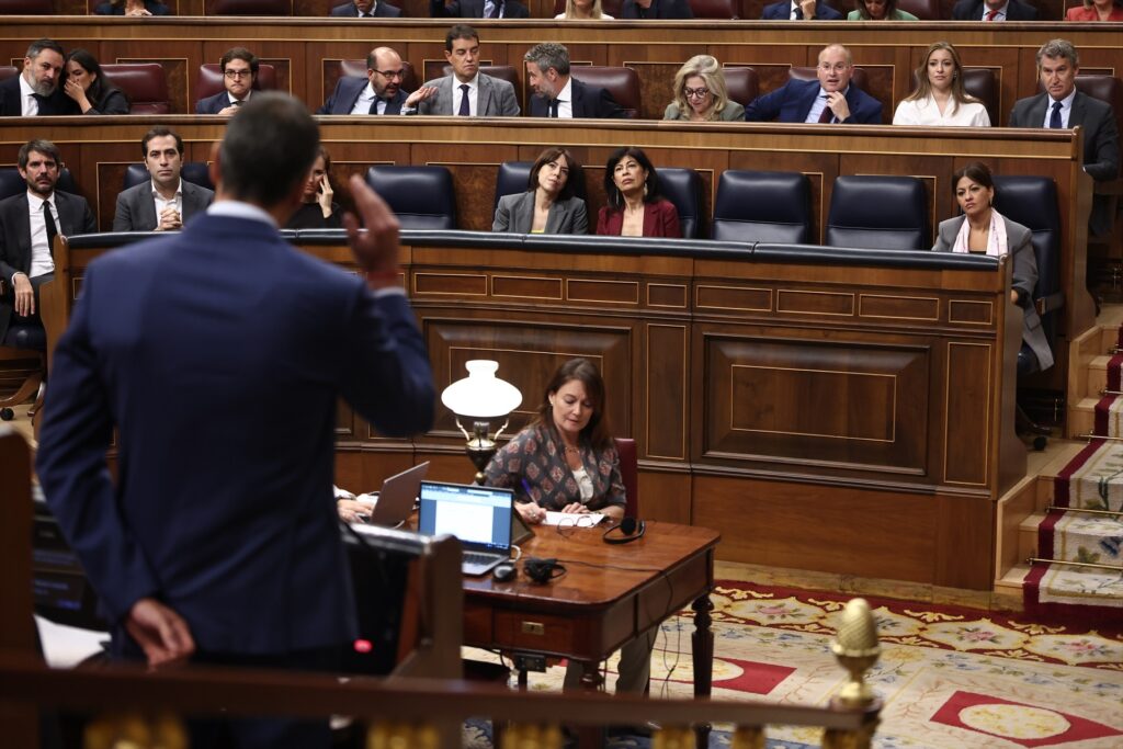 El presidente del Gobierno, Pedro Sánchez, interviene durante la sesión de Control al Gobierno. Eduardo Parra/Europa Press.