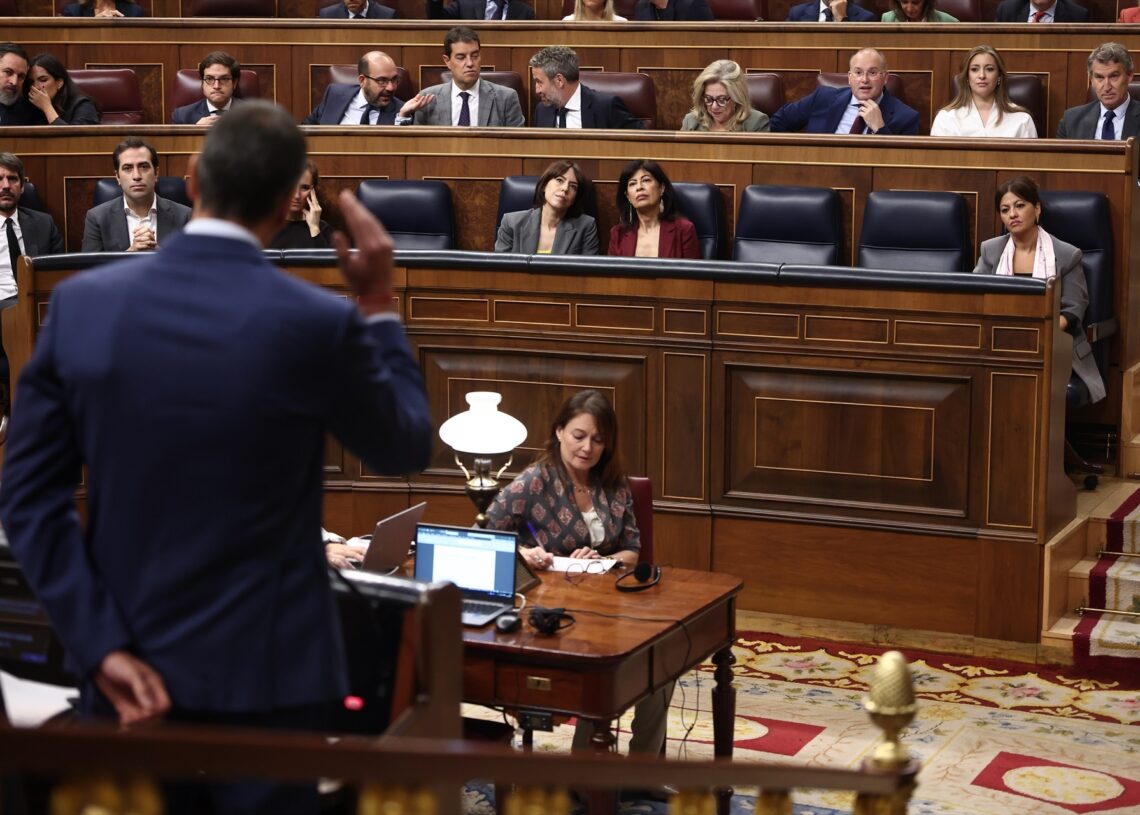 El presidente del Gobierno, Pedro Sánchez, interviene durante la sesión de Control al Gobierno. Eduardo Parra/Europa Press.