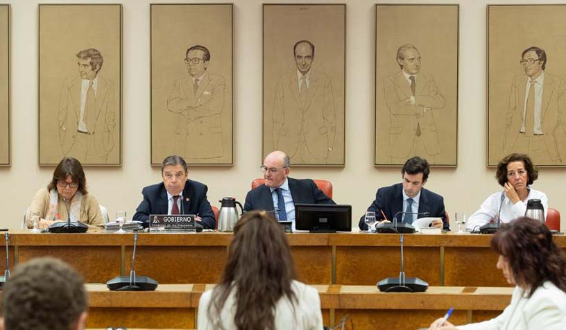 El ministro Luis Planas en la Comisión de Agricultura del Congreso de los Diputados.