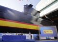La ministra de Defensa, Margarita Robles, interviene en el acto de botadura del submarino S-82 'Narciso Monturiol' celebrado el 3 de octubre de 2025 en los astilleros de Navantia en Cartagena (Murcia)MARTÍN C./EUROPA PRESS