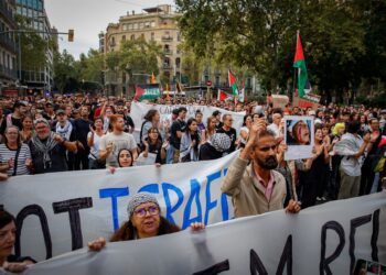 Arranque de la manifestación en favor de Palestina.KIKE RINCÓN-EUROPA PRESS