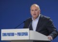 Miguel Tellado durante la rueda de prensa celebrada el sábado 4 de octubre en la sede del PP.PARTIDO POPULAR