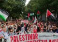 Manifestación en Pamplona en solidaridad con Palestina y para reclamar la "disolución" de Israel.EUROPA PRESS