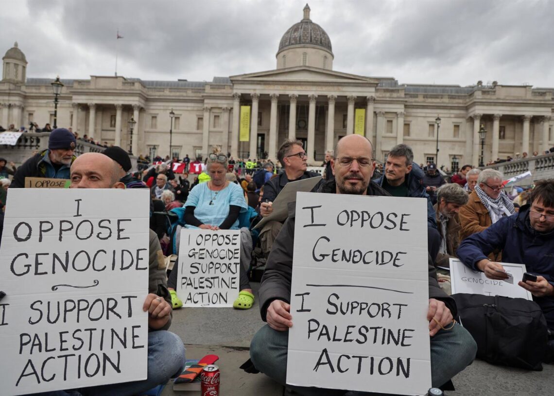Protestas contra la ilegalización de Palestine Action en Londres a 4 de octubre de 2025 Europa Press/Contacto/Dinendra Haria
