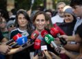 La portavoz de Más Madrid y ministra de Sanidad, Mónica García, ofrece unas declaraciones a la prensa, antes de la movilización bajo el lema ‘Alto al genocidio contra el pueblo Palestino. Por el fin al comercio de armas y a las relaciones con Israel’Alejandro Martínez Vélez - Europa Press